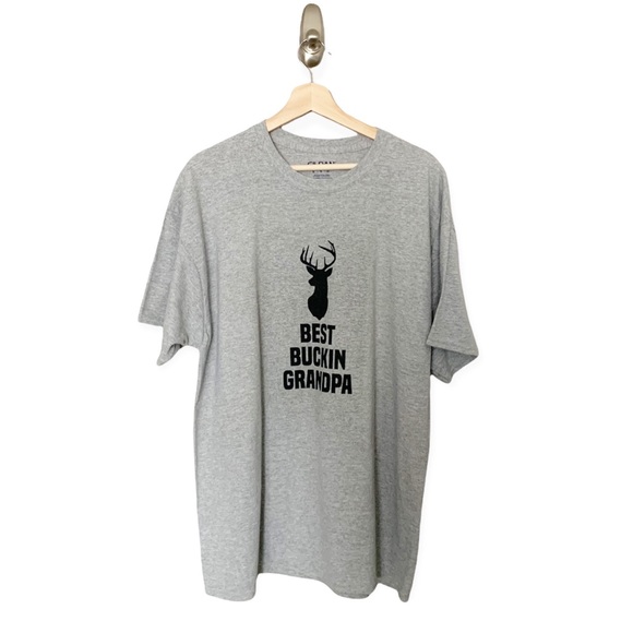 NWT Best Buckin Grandpa Men’s Grey T-Shirt - XL - Picture 4 of 5